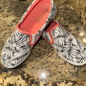 Bucket Feet Blue and White Sneakers with Bold Pattern